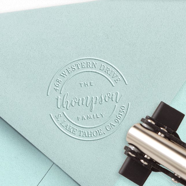 Round Logo | Family Name Return Address Embosser (Creator Uploaded)