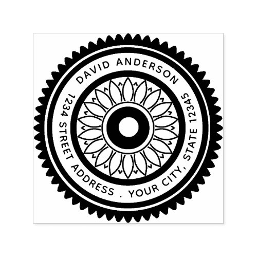 Round Logo Name Return Address Self_inking Stamp
