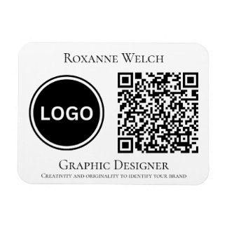 Round Logo QR code Business Company Flexible Magnet