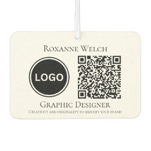 Round Logo QR code Business Company Large Air Freshener