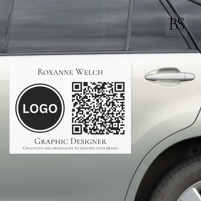 Round Logo QR code Business Company Large Car Magnet (Round Logo QR code Business Company Large Car Magnet)