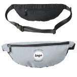Round Logo Text Promotional Business Blue Fanny Pack<br><div class="desc">Add your own logo and choice of text to this design.  Remove the top or lower text if you prefer.  Minimalist and professional.  Great for a promotional product for your clients and customers. Your logo will be clipped to a white circle.  For other versions,  see the collection.</div>