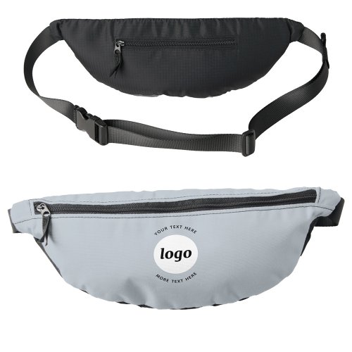 Round Logo Text Promotional Business Blue Fanny Pack