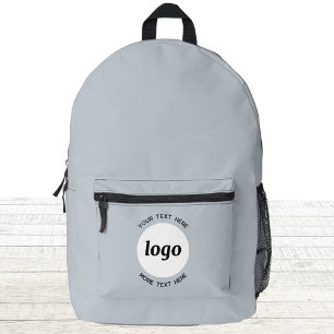Round Logo Text Promotional Business Blue Printed Backpack