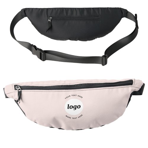 Round Logo Text Promotional Business Blush Pink Fanny Pack