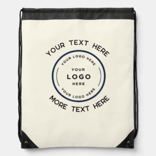 Round Logo Text Promotional Business light Drawstring Bag