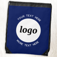 Round Logo Text Promotional Business Navy Blue