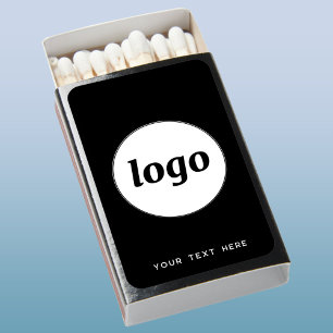 Round Logo with Text Promotional Business Matchboxes