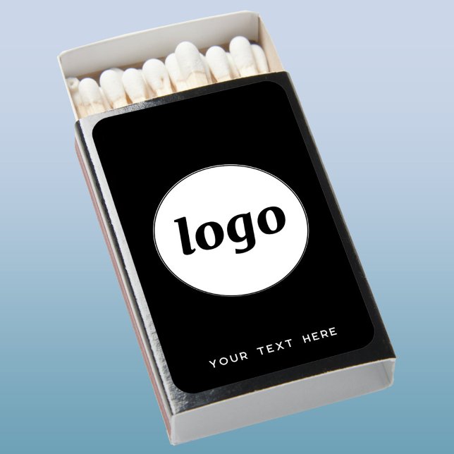Round Logo with Text Promotional Business Matchboxes (Logo with custom text business promotional matchbox)