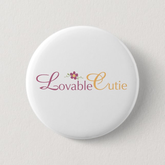 Round Lovable cutie Button (Front)