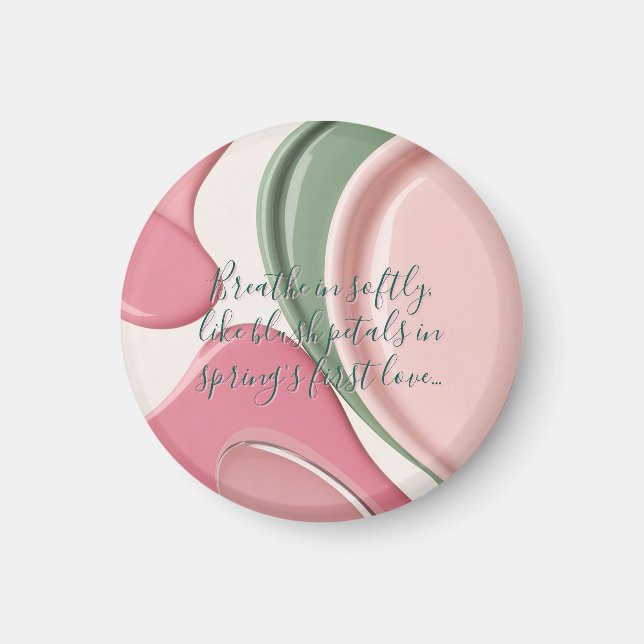 Round magnet in stylish abstract graphic (Front)