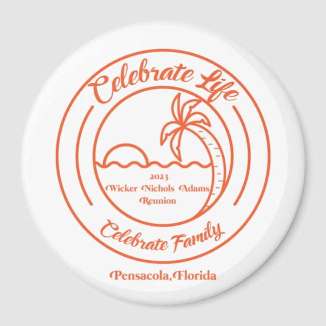 Round Magnet Orange Reunion Logo