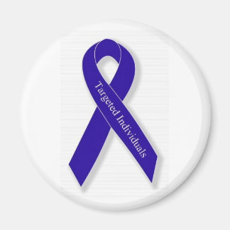 Round Magnet with Indigo Ribbon Logo