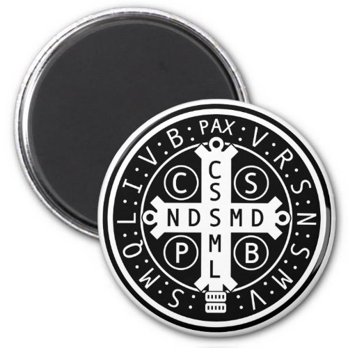 Round Magnet with Medal of St Benedict All sizes