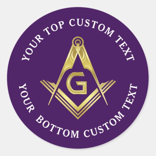 Round Masonic Stickers  Purple  Gold Grand Lodge