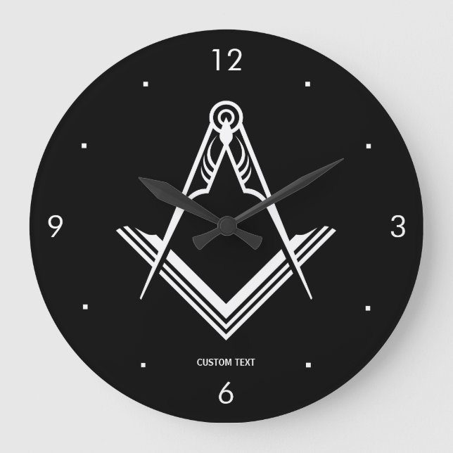 Round Masonic Wall Clocks | Unique Freemason Gifts (Front)