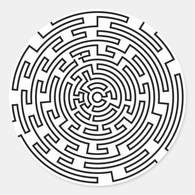 Round Maze Classic Round Sticker (Front)