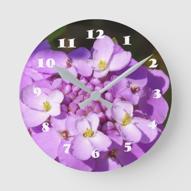 Round (Medium) Wall ClockPurple Blossoms Round Clock (Front)