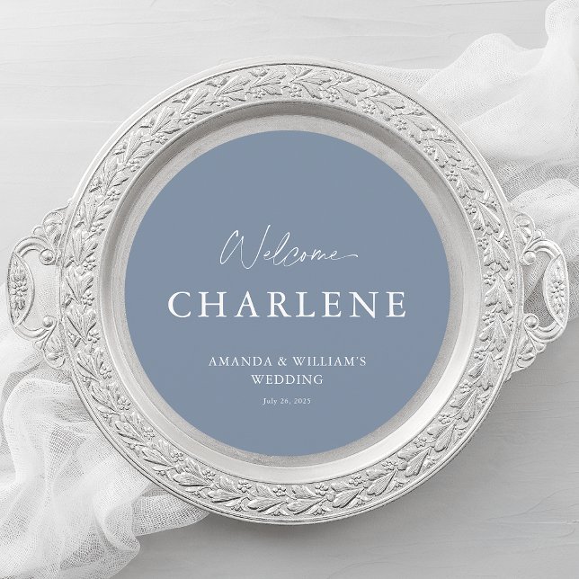 Round Menu with Guest Name | Dusty Blue Wedding (Creator Uploaded)