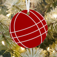 Round metal bocce ball Christmas tree ornament