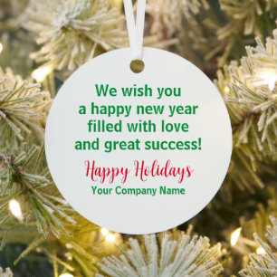 Round Metal Christmas Ornament Holiday Custom Text