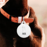 Round Metal Dog/Cat Tag | B&W | Hound Outline<br><div class="desc">Small or large,  this pet ID collar tag can be used for dogs or cats. B&W,  minimal,  and customizable with your pet's name,  phone number   address! Make sure your furry friend never goes without identification in case of emergency! 🐾
All text is customizable ↣ just click the ‘Personalize’ button.</div>
