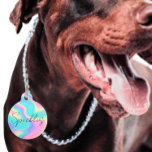 Round Metal Dog/Cat Tag | Holographic | Colorful<br><div class="desc">Small or large,  this pet ID collar tag can be used for dogs or cats. Fun,  boho,  and customizable with your pet's name,  phone number   address! Make sure your furry friend never goes without identification in case of emergency! 🐾
All text is customizable ↣ just click the ‘Personalize’ button.</div>
