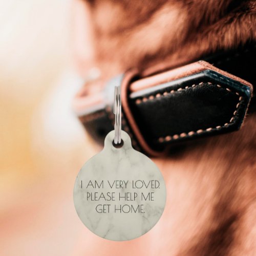 Round Metal DogCat Tag  I Am Loved  Neutral