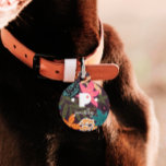 Round Metal Dog/Cat Tag | Paisley | Eggplant<br><div class="desc">Small or large,  this pet ID collar tag can be used for dogs or cats. Fun,  boho,  and customizable with your pet's name,  phone number   address! Make sure your furry friend never goes without identification in case of emergency! 🐾
All text is customizable ↣ just click the ‘Personalize’ button.</div>