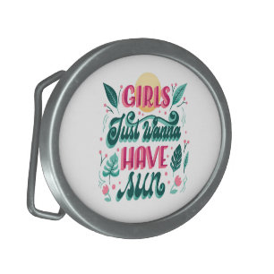 Round metallic flask with colorful text reading belt buckle