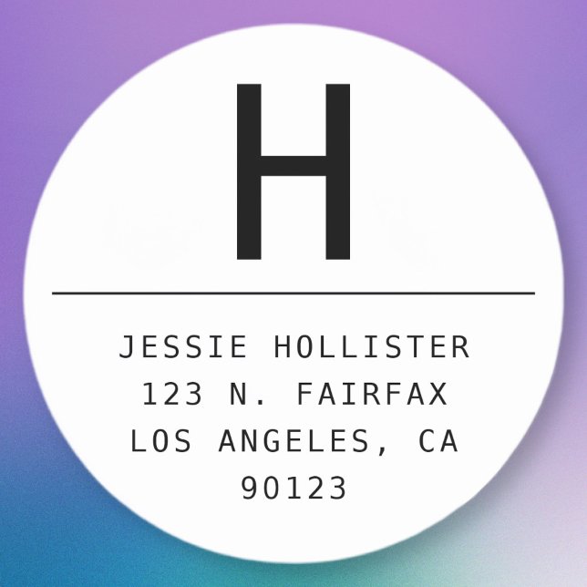 Round Minimalist Return Address Label (Creator Uploaded)