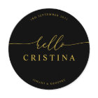 Round Minimalist Wedding Guest Place Card and Menu