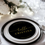 Round Minimalist Wedding Guest Place Card and Menu<br><div class="desc">PLEASE NOTE: Customize this template individually by adding the guest name, and add each menu card to your cart separately. Designed to coordinate with for the «Pure» Wedding Invitation Collection. To change details, click «Details». To move the text or change the size, font, or color, click «Edit using Design Tool»....</div>