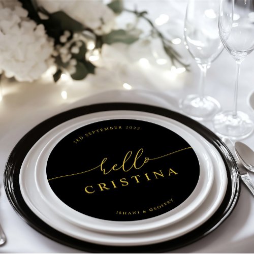 Round Minimalist Wedding Guest Place Card and Menu