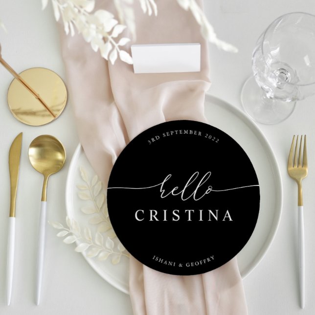 Round Minimalist Wedding Guest Place Card and Menu (Round Minimalist Wedding Guest Place Card and Menu)