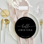 Round Minimalist Wedding Guest Place Card and Menu<br><div class="desc">PLEASE NOTE: Customize this template individually by adding the guest name, and add each menu card to your cart separately. Designed to coordinate with for the «Pure» Wedding Invitation Collection. To change details, click «Details». To move the text or change the size, font, or color, click «Edit using Design Tool»....</div>