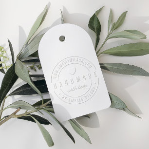 Round Modern Bold Website Handmade With Love Heart Embosser