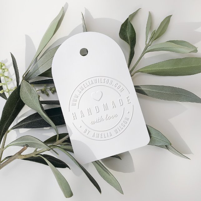 Round Modern Bold Website Handmade With Love Heart Embosser (Creator Uploaded)