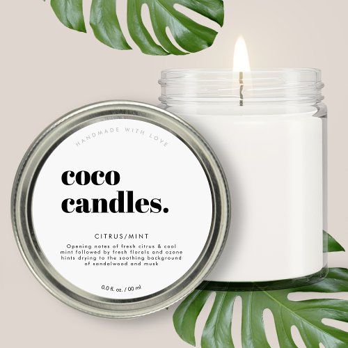 Round Modern Candle Label