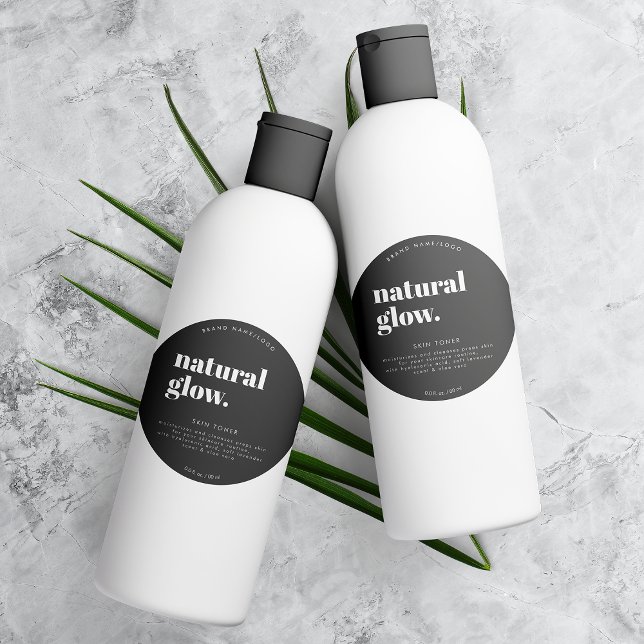 Round Modern Cosmetic Bottle Label (Creator Uploaded)