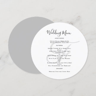 Round Monogram Wedding Menu Template
