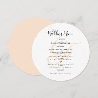 Round Monogram Wedding Menu Template