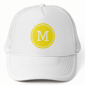 Round Monogram Yellow Trucker Hat