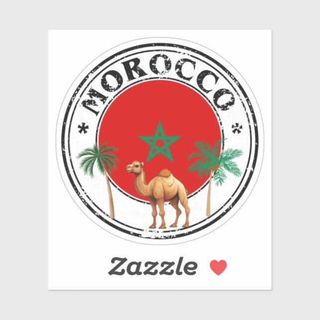 Round Morocco Flag Seal Sticker-Perfect  Sticker (Sheet)