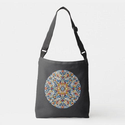 Round mosaic crossbody bag