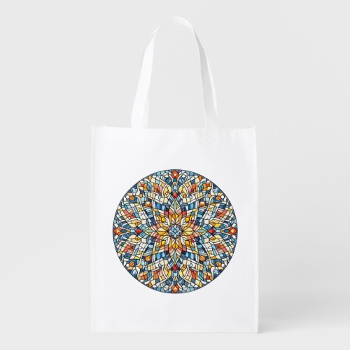 Round mosaic grocery bag