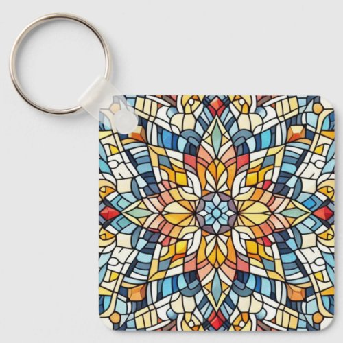 Round mosaic keychain