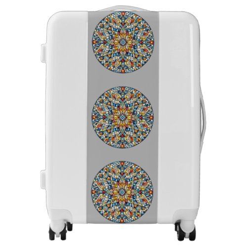 Round mosaic luggage