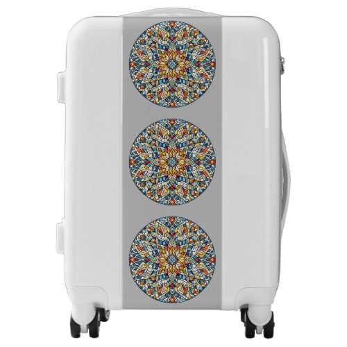 Round mosaic luggage