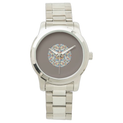 Round mosaic watch